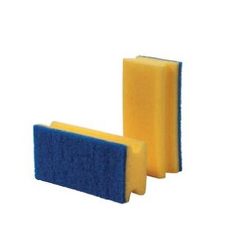 Bäderputzschwamm, gelb-blau 7 x 15 x 4,5 cm, Pack 10 St. Produktbild 0 L