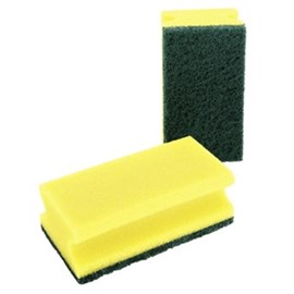 Reinigungsschwamm, gelb-grün 7 x 14 x 4,5 cm, Pack 10 St. Produktbild